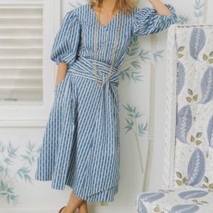 Tory Burch Gemini link boom stripe wrap skirt Sz00